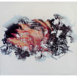 Xandria Noir, 29 x 29 Inch, Digital on canvas,  Abstract Painting, AC-XA-020(EXB-07)
